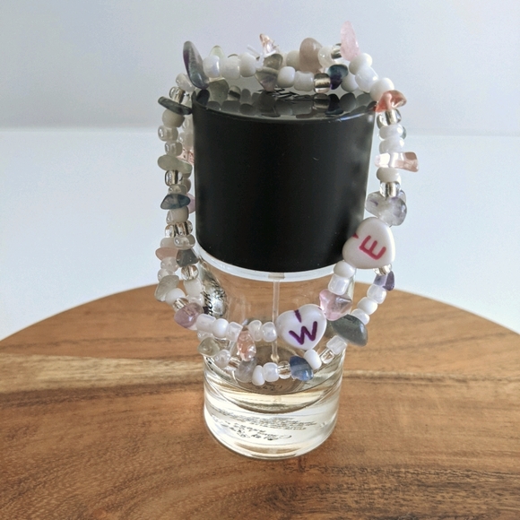 Set of 2 bracelets. Natural stone & acyclic beads - Picture 9 of 9